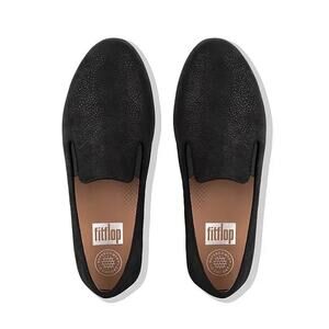 FitFlop Super Skate Women's 11 Slip On Comfort Flat Loafer Black Pebbled
